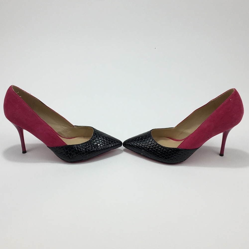 Signature by shoe dazzle pink and black heels 6.5 - Picture 3 of 7